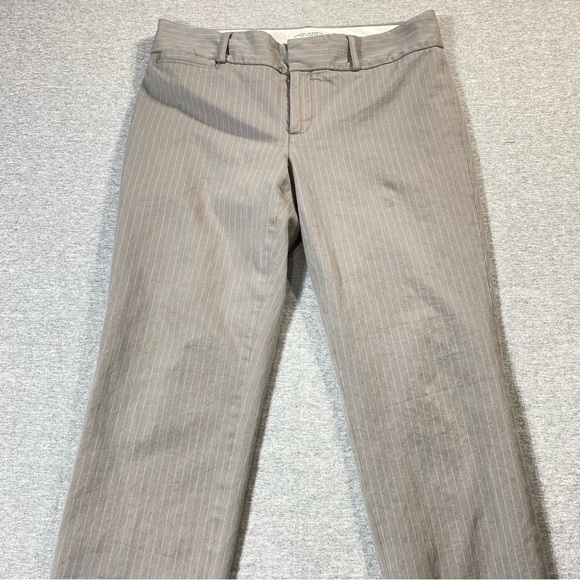 BANANA REPUBLIC Pants Women 8 Gray Pinstripe Sloan Fit Mid Rise Business Slacks - Picture 2 of 16